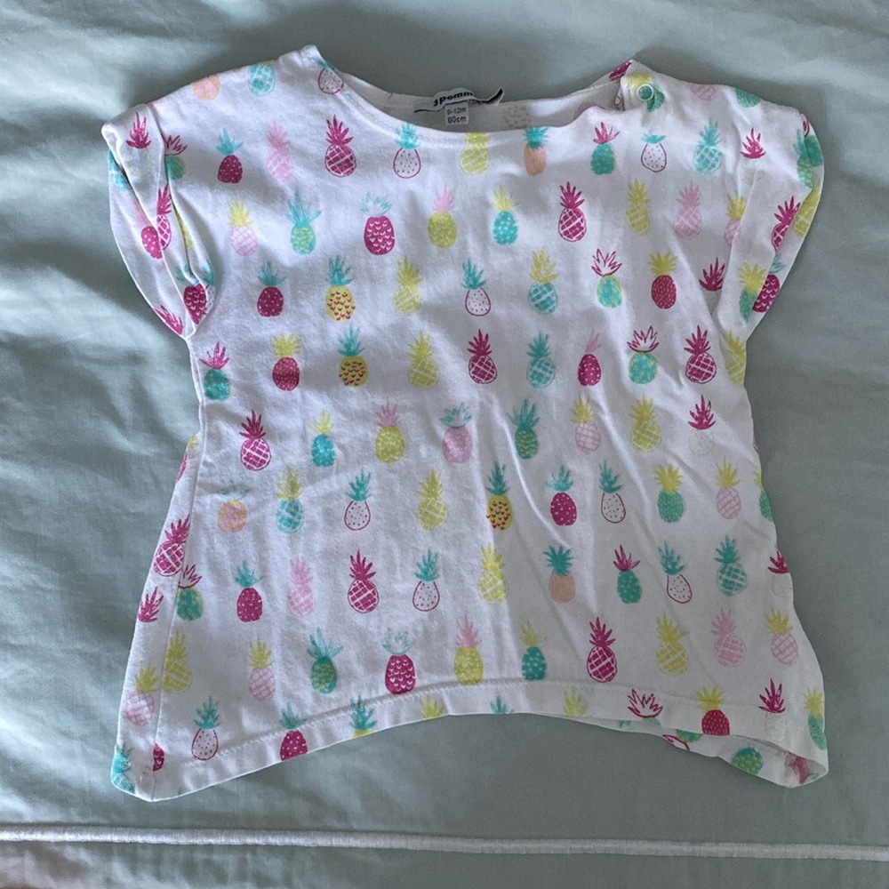 3 pommes pineapple tee 9-12 months